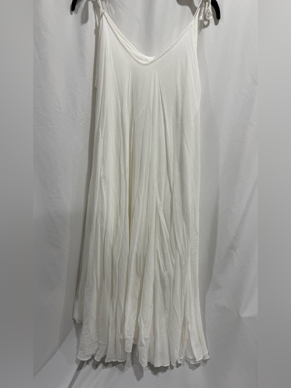 Lightweight White Tie-Shoulder Maxi Dress One Size
